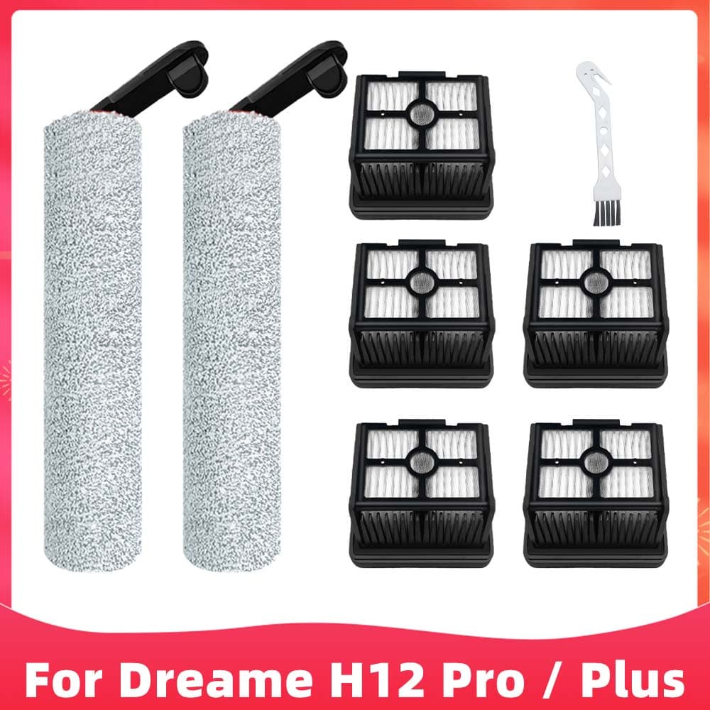 Para Dreame H12 Pro/H12 Plus Duplo/Úmido Seco Aspirador De Pó Macio Rolo Escova Hepa Filtro Acessórios Peças Reposição