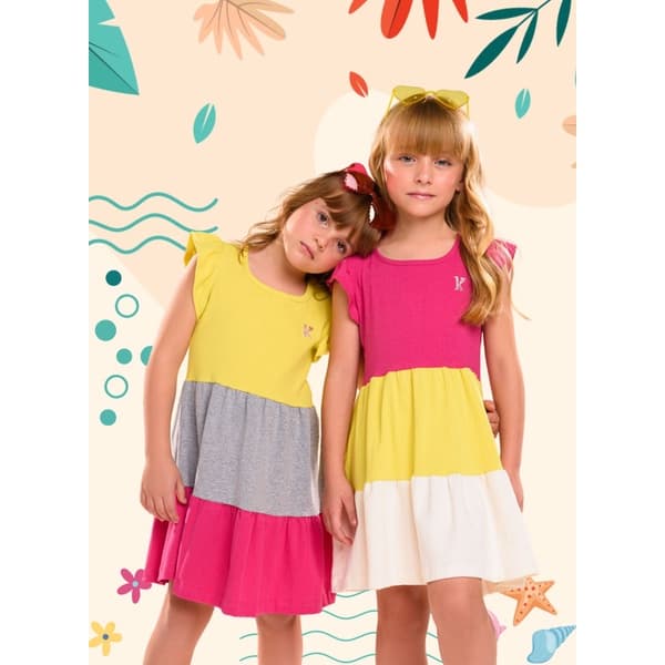 2 Vestido três marias infantil Menina 3 Marias Tricolor 1 ao 16