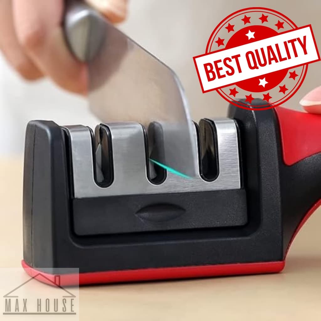 Amolador Original Afiador De Facas Em Aço Inox Resistente Com 3 Afiadores Profissional Utilidades