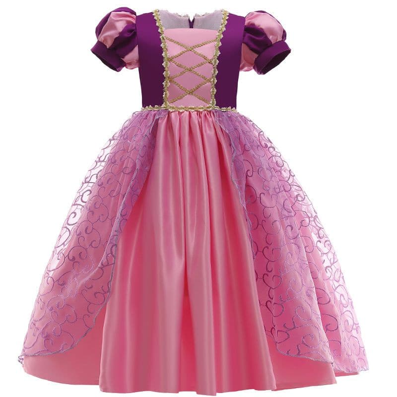 Crianças roupas Fia Rapunzel vestido meninas vestido de outono Cosplay vestido