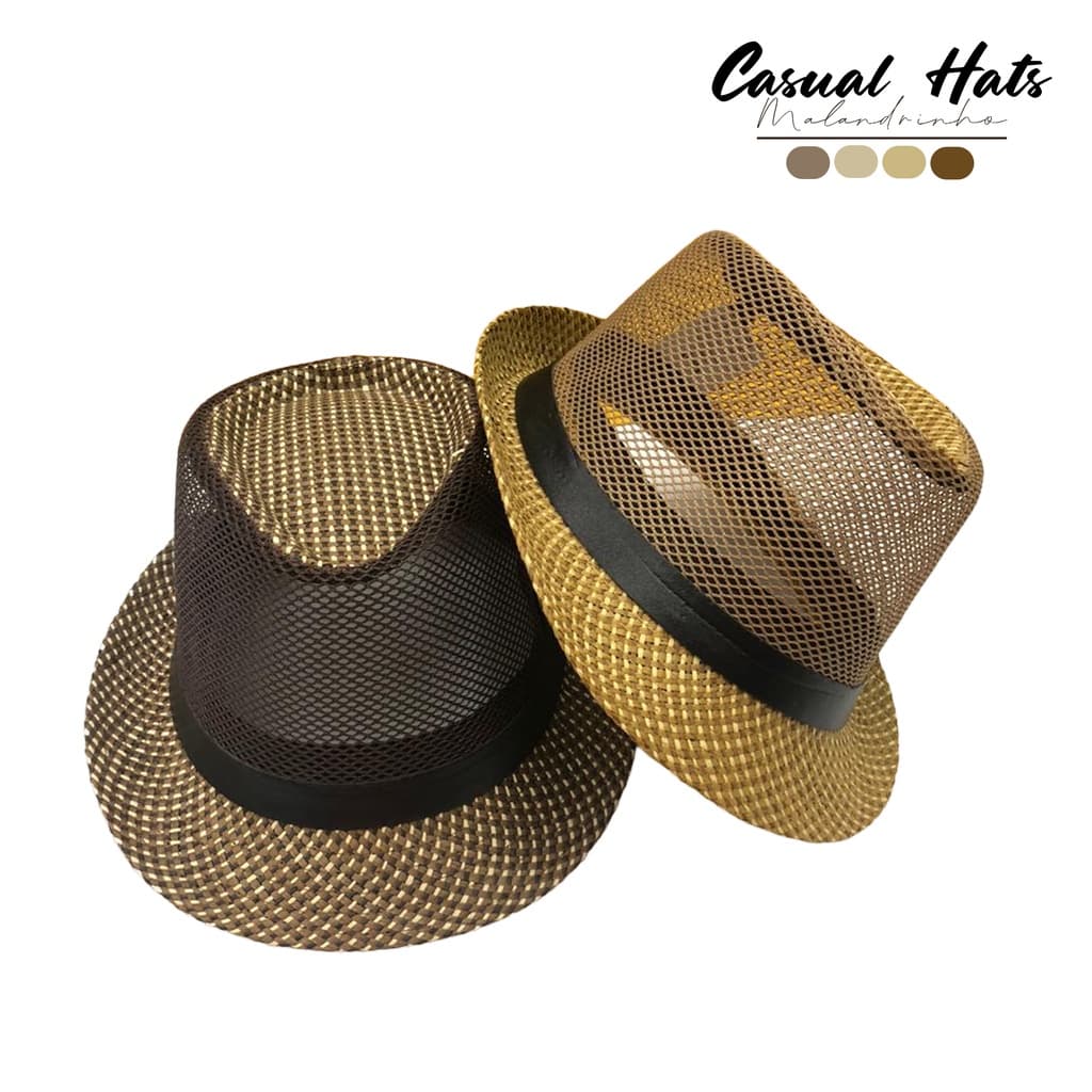 Chapéu Estilo Panamá Malandrinho Casual Hats Telado com Cintinho - Modelo Novo
