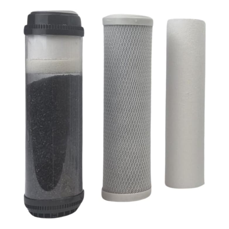 Kit Refil Filtro Três Estágios Pp + Carvão Block + Granulado