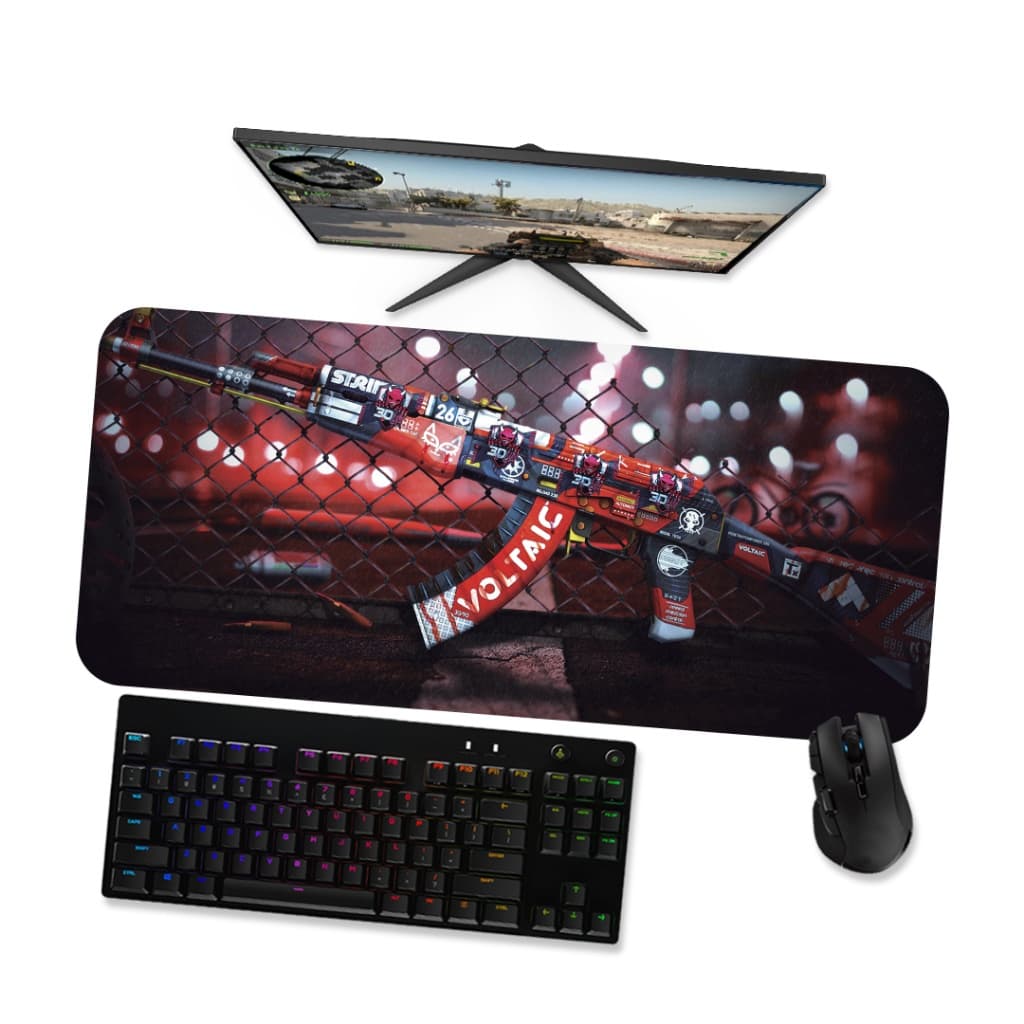 Mouse Pad Gamer Grande Csgo Ak47 Patrocínios 90x40 80x40 60x40 70x30 45x40