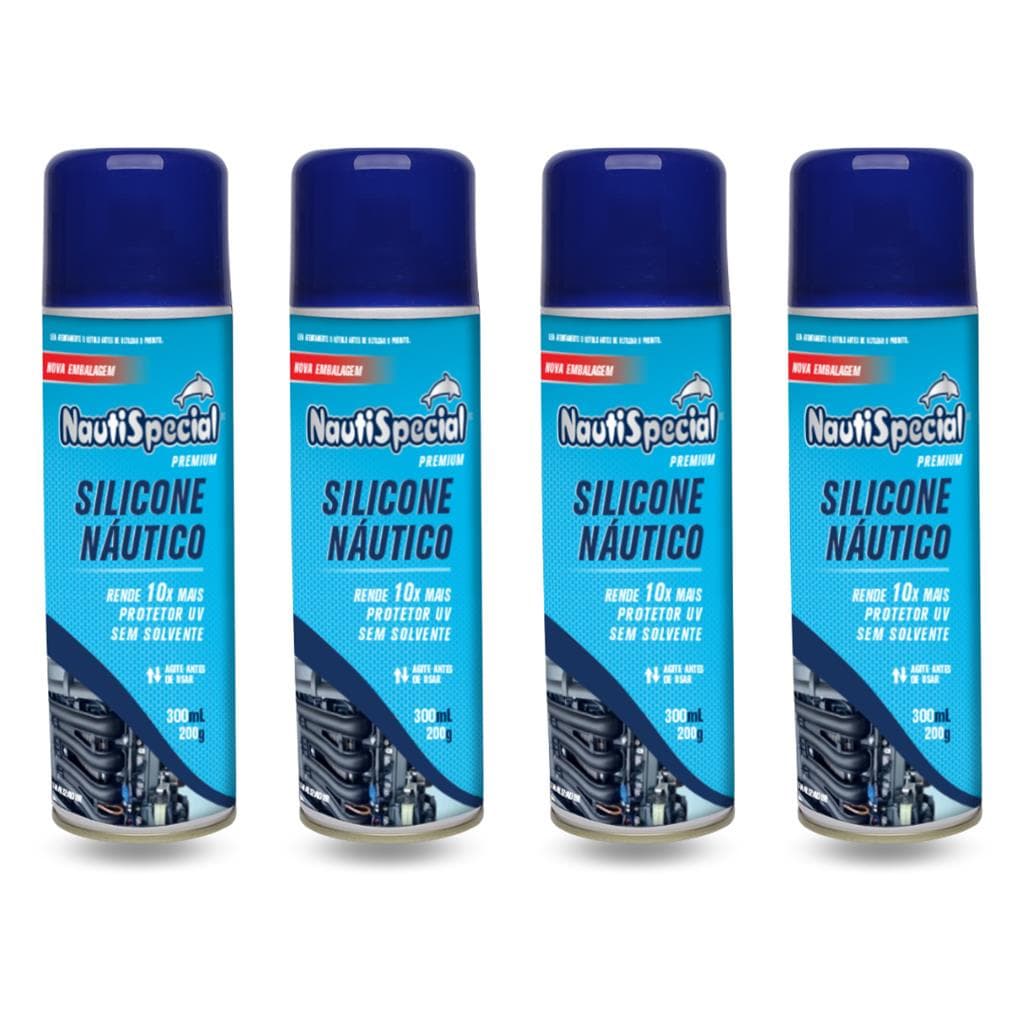 Silicone Nautico Spray 300ml Lancha Barco Nautispecial Kit 4