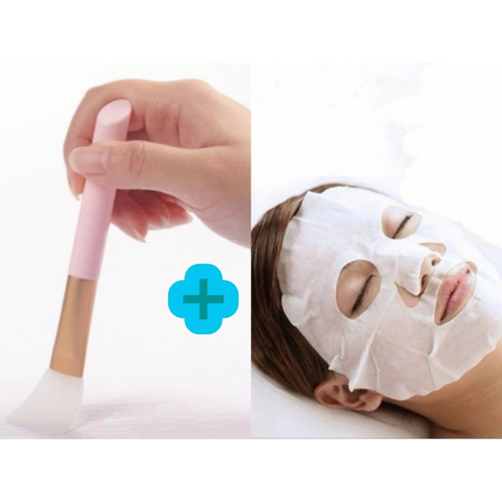 Kit 24 de Máscara Facial de Compressão Descartável + tigela + colher + 1 Espatula Silicone Pincel