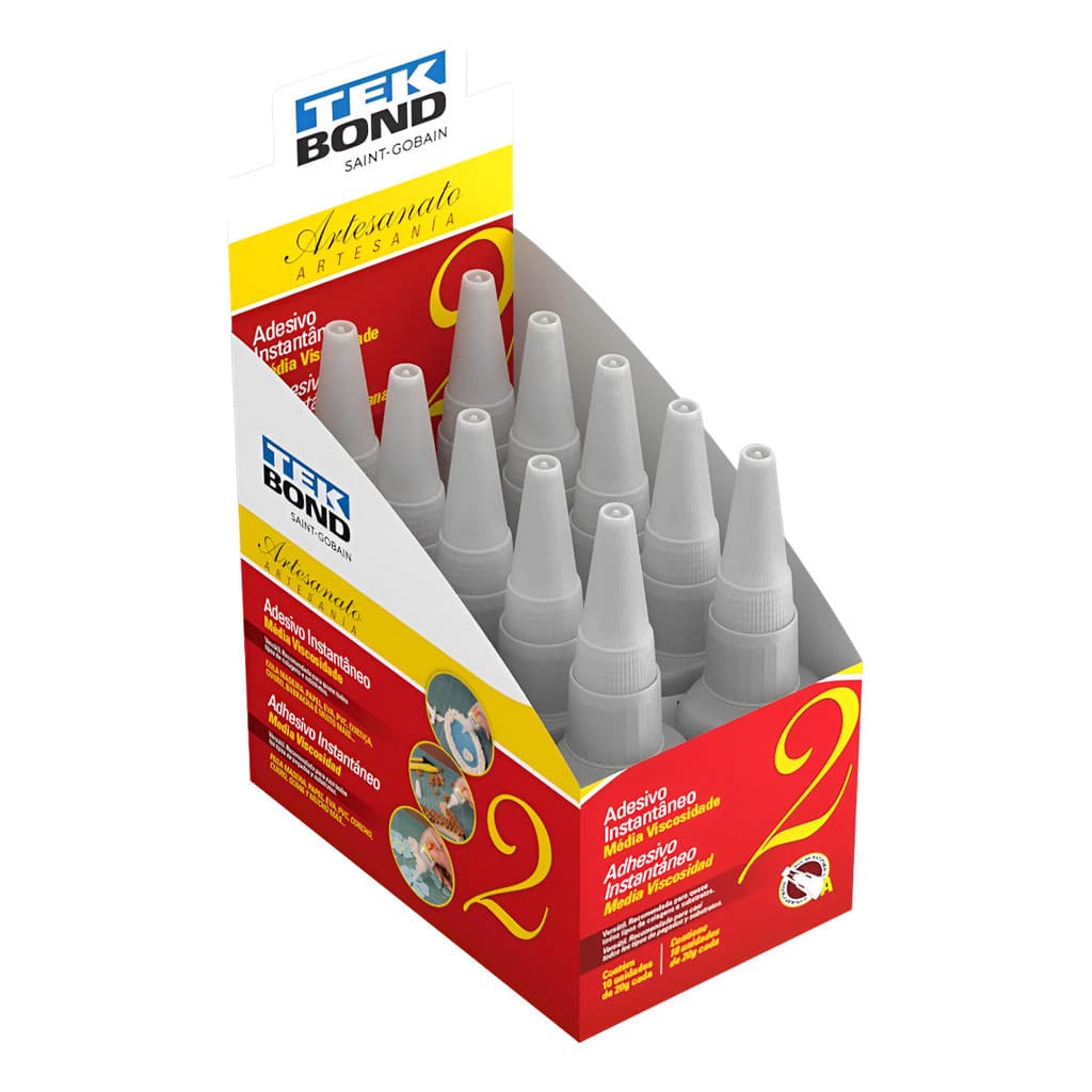 Kit 10 Cola Adesiva Tekbond N.2 20g Media Viscosidade