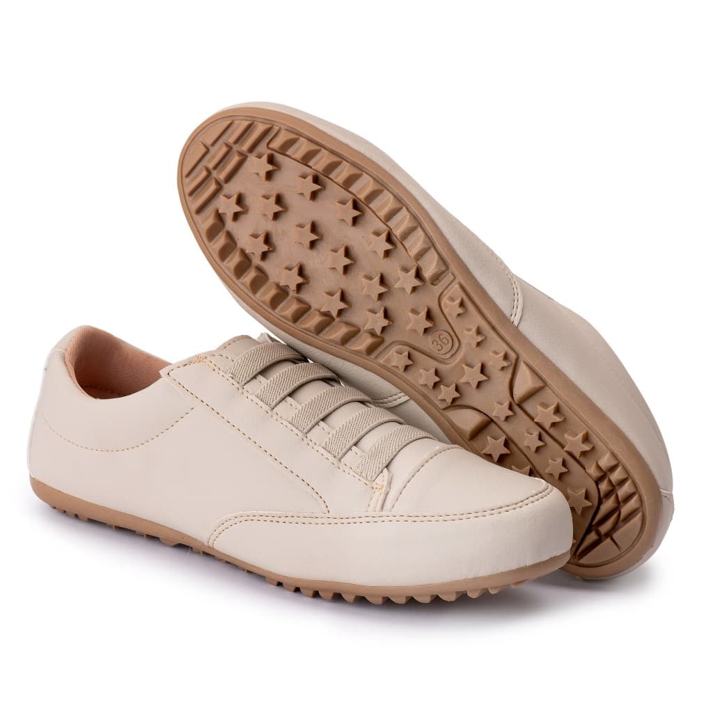 Tênis Feminino Sapatenis Casual Mocassim Confortável Calce Fácil Mocatenis Couro Ecológico