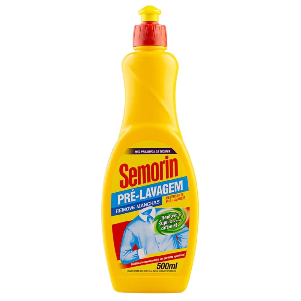 Kit 2 Tira manchas Semorin Pré-Lavagem líquido frasco 500ml