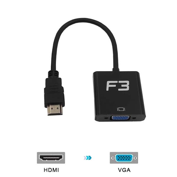 Cabo Adaptador Conversor HDMI para VGA Femea + Audio JC-AD-HM/VGA F3 121
