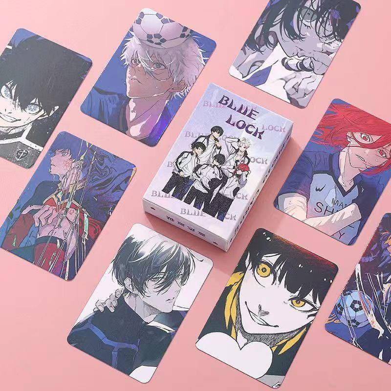 50Pcs/lot Anime Blue Lock Cartões Laser Isagi Yoichi Bachira Meguru Hyoma Chigiri Seishirou Nagi Mikage Reo De Impressão De Dupla Face Kids Toys Presente De Aniversário