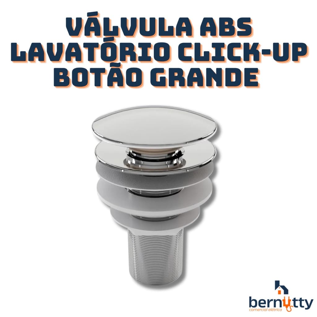 Válvula Pia Banheiro Lavatório Cuba Click Up Cromado Abs 7/8