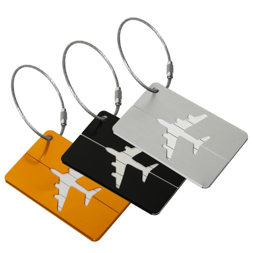 Kit 3 Tags De Viagem Bagagem Mala Colorida Alumínio Resistente Identificador Seguro