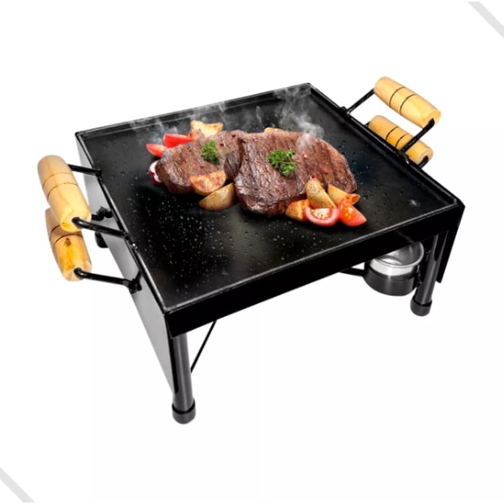 Churrasqueira Fogareiro a Álcool Chapa Ferro Multi P/ Mesa5