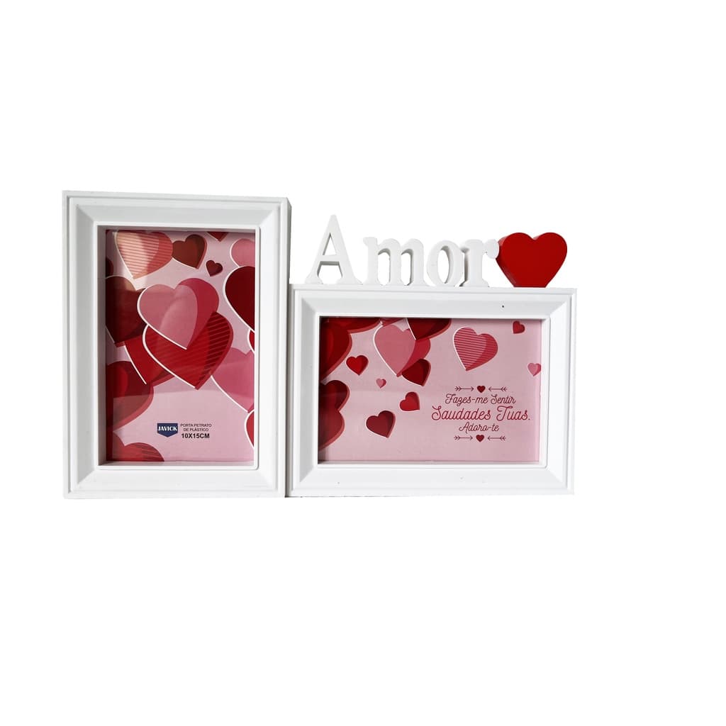 PORTA-RETRATO PLASTICO 10X15 DUPLO - AMOR
