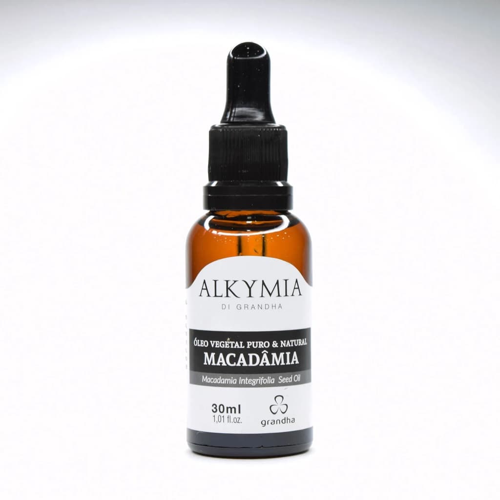 Óleo Vegetal Puro e Natural de Macadâmia 30ml Hidratante para Cabelo e Rosto