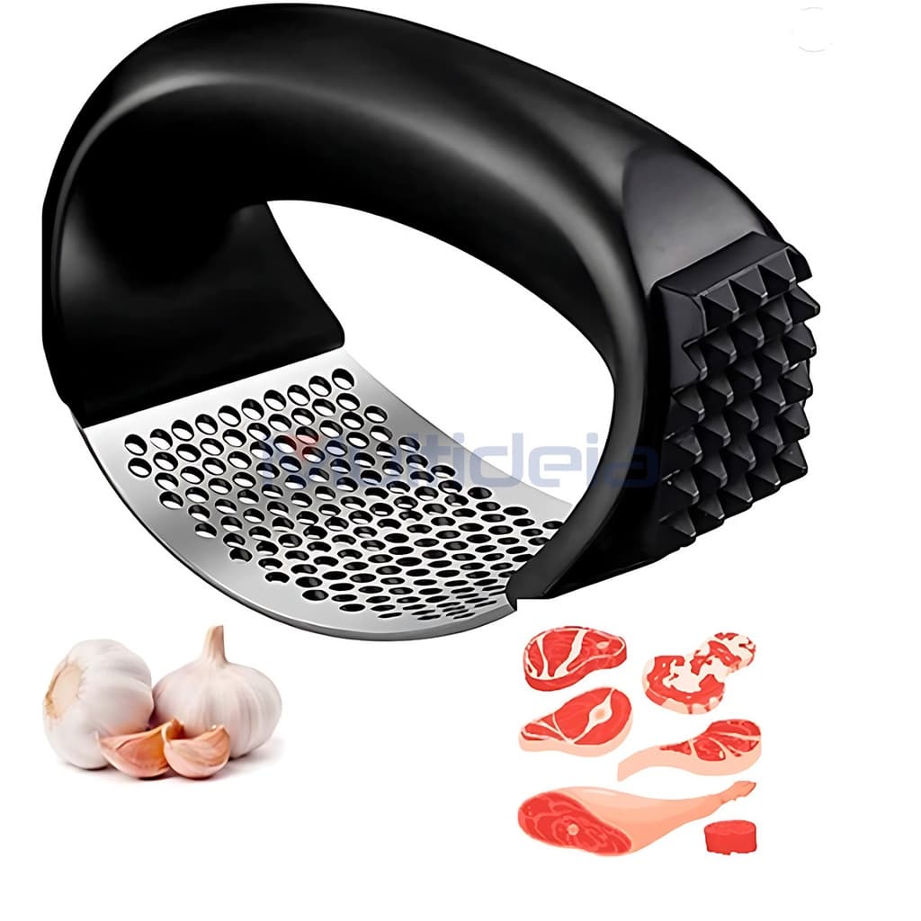 Multideia Espremedor Amassador Triturador De Alho Inox Manual Cozinha Garlic Press