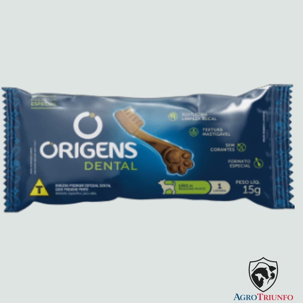 Petisco Cuidado Oral Cachorro Limpa Dentes de Cães Gengivite Mal Halito Origens Dental 15g