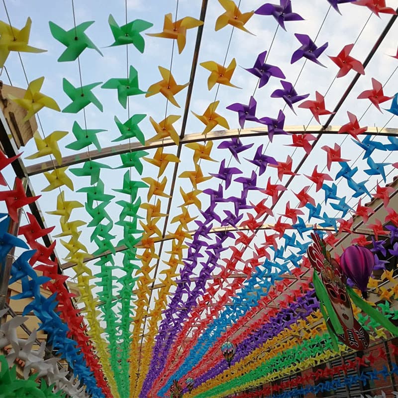 100 Pçs Plástico Moinho De Vento Brinquedos Jardim Gramado Festa Decoração Brinquedo Para Crianças