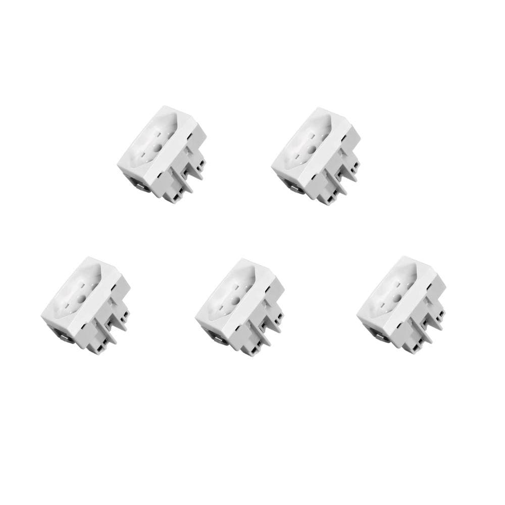 Módulo Tomada 2p+T 20a /10a Sleek Branco Margirius Com 5 Unidades