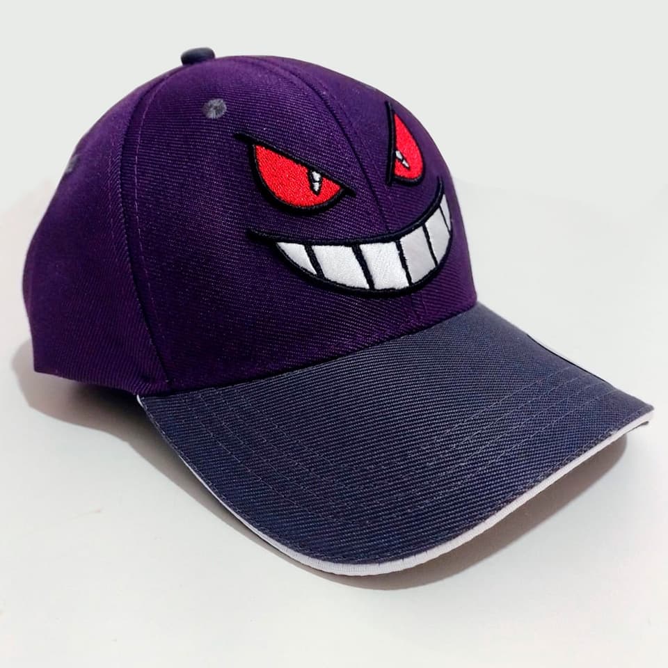 Boné Anime Gengar Pokemon Roxo Com Regulagem Bordado Adultos