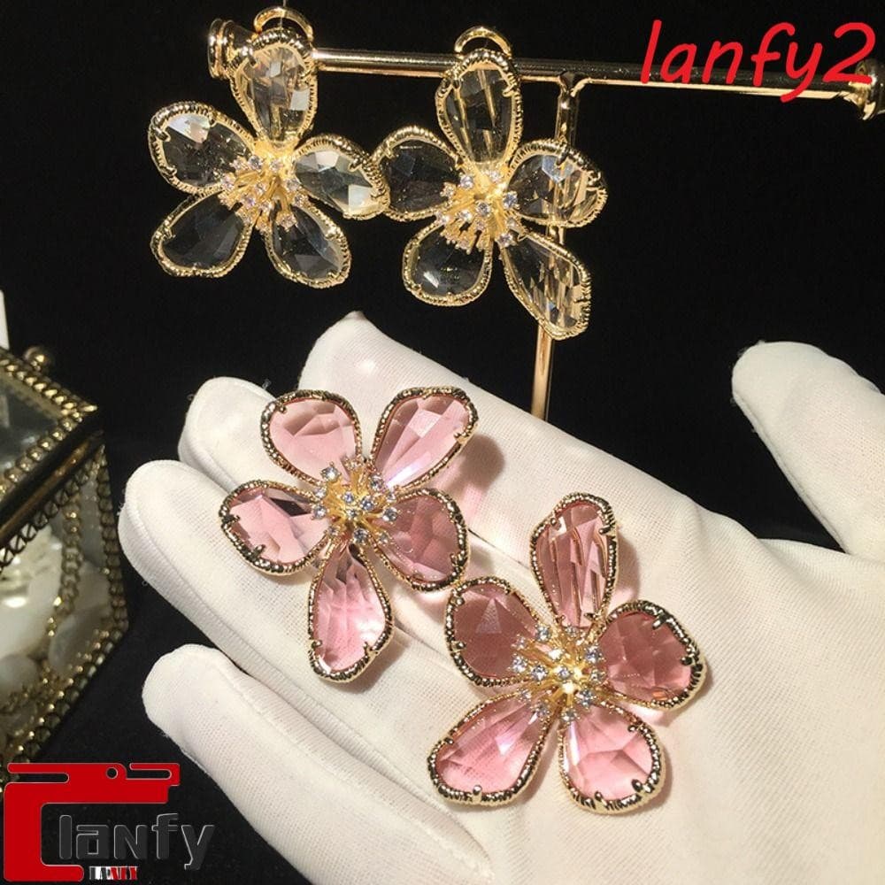 LANFY Brincos De Flor De Cristal , De Casamento De Noiva , Lindos Strass Para Festa