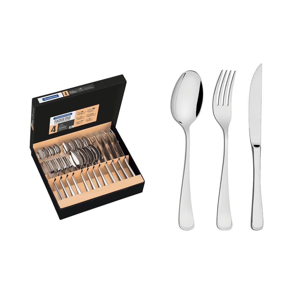 Faqueiro Tramontina Inox Mônaco Facas P/ Churrasco 24 Pç