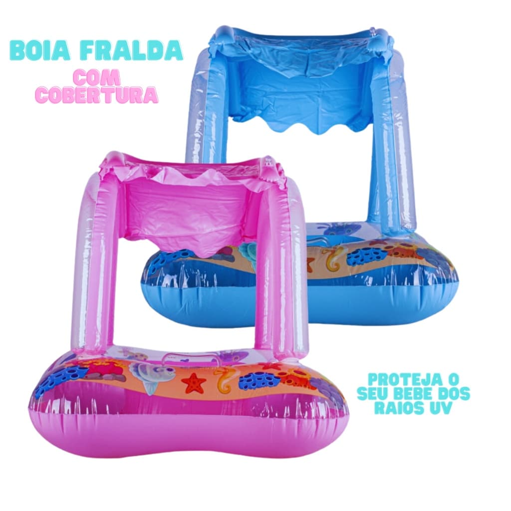Boia bote fralda bebê com cobertura infantil e proteção