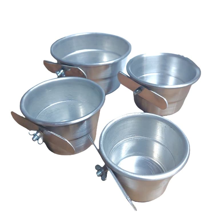 Comedouro Caneca Pássaros Alumínio Borboleta Envio Rápido