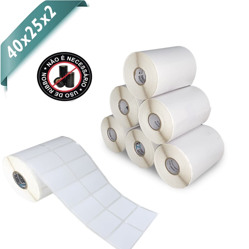 5 Rolos Etiqueta Térmica 40x25 2 Colunas E-commerce Produto