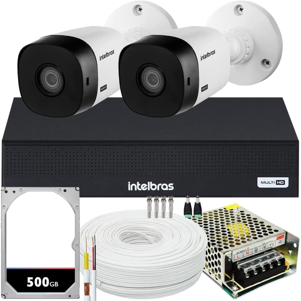 Kit 2 câmeras Intelbras VHL 1220 Full HD 20m DVR de 4 canais