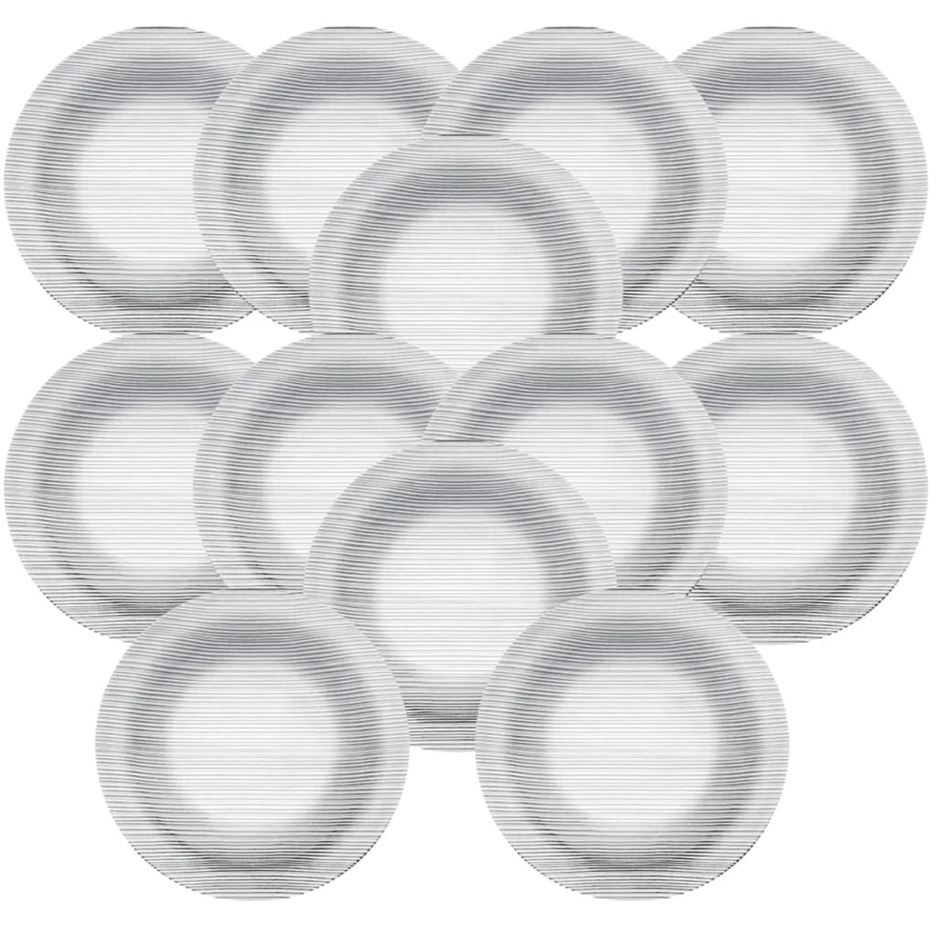 Jogo de Prato de Sobremesa Vidro Diamante Duralex Kit 12 uni Nadir