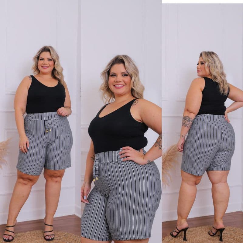 shorts plus ,liso ou listrado