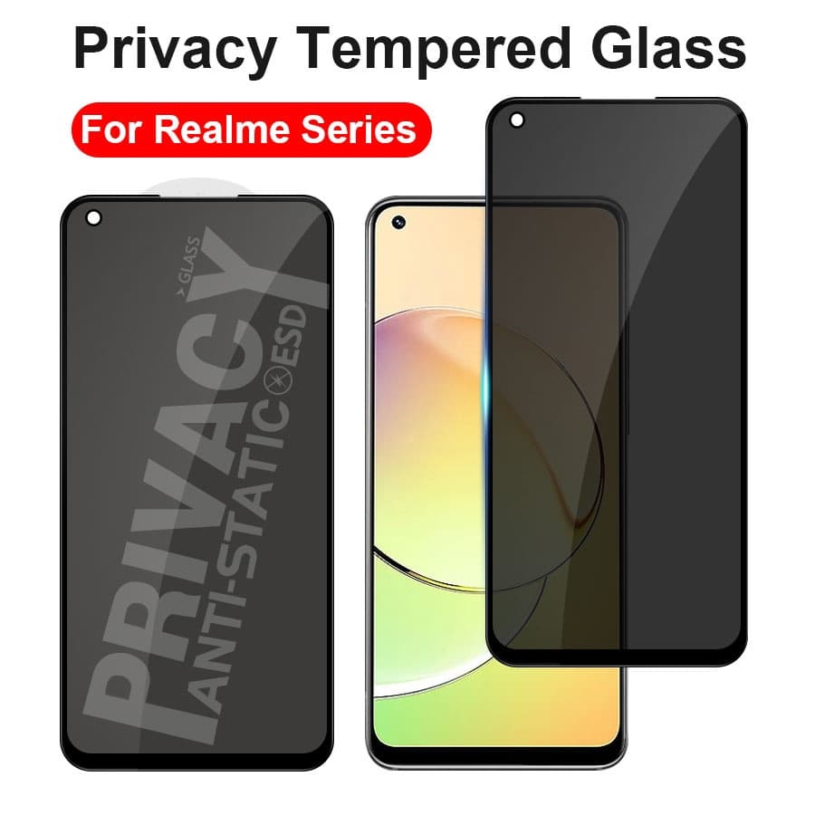 Para Realme C75 C67 C65 C55 C30s C25s C21Y C20A C17 C15 C12 Privacidade Vidro Temperado Protetor De Tela Anti-Espionagem