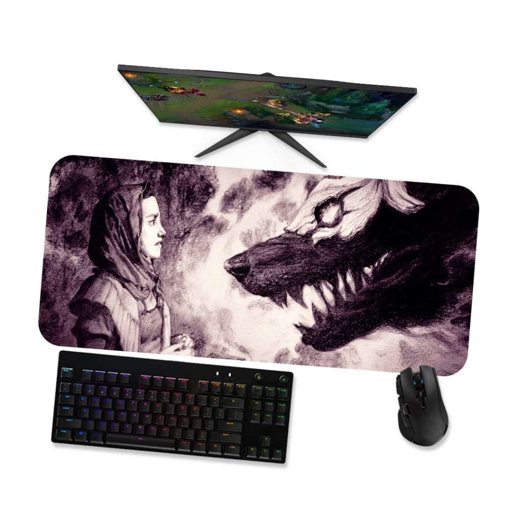 Mouse Pad Gamer Grande LoL  KINDRED 3  LoL 90x40 80x40 60x40 70x30 45x40