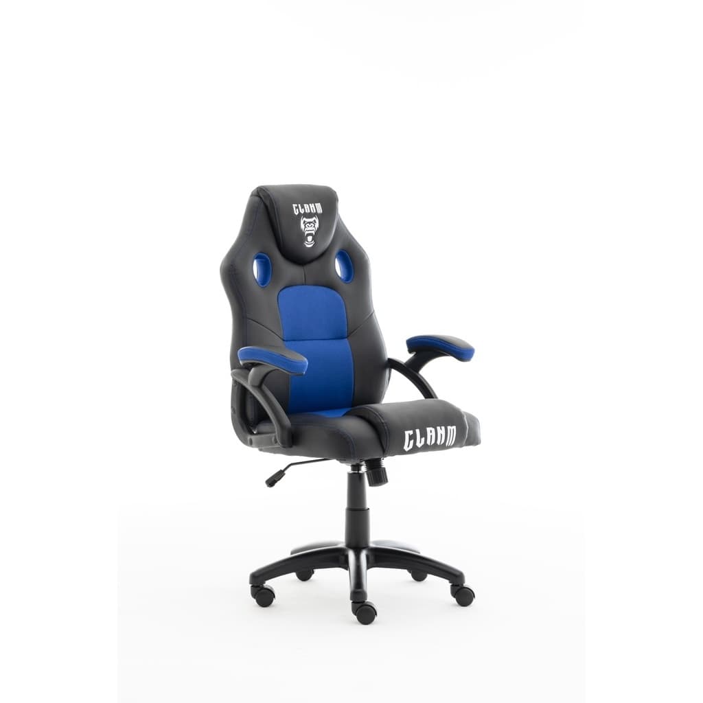 Cadeira Gamer Jungle Preta E Azul Clanm