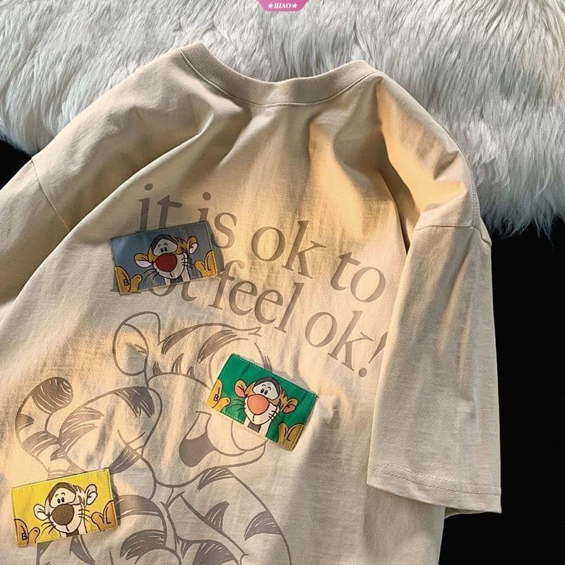 Camiseta Feminina Estampa do Tigrão da Turma do Ursinho Pooh Camisa 100% Algodão Malha Premium Envio Imediato