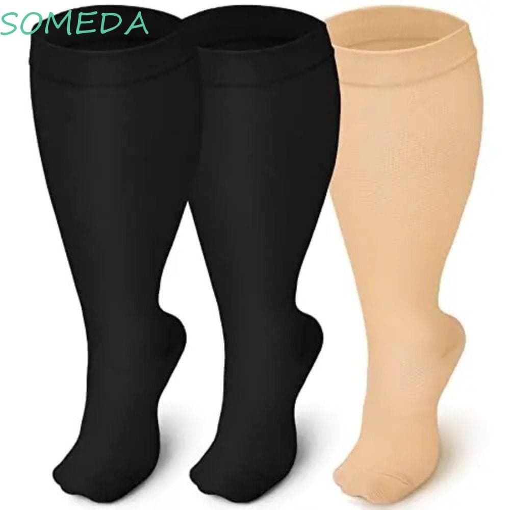 Meias Barítricas SOMEDA , Extra Largas Plus Size 7XL Sem Encadernação De Compressão De Corrida Na Altura Do Joelho