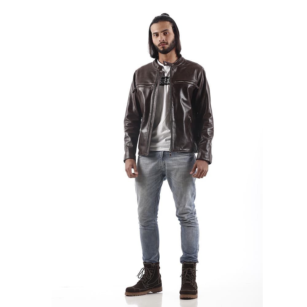 Jaqueta Gyros Motorcycle Motociclista - T023 -  Marrom