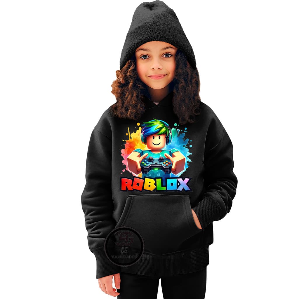 Moletom infantil Roblox estampado Blusa de Frio Canguru Unissex Promoção Kids Criança diversas cores Envio Rápido