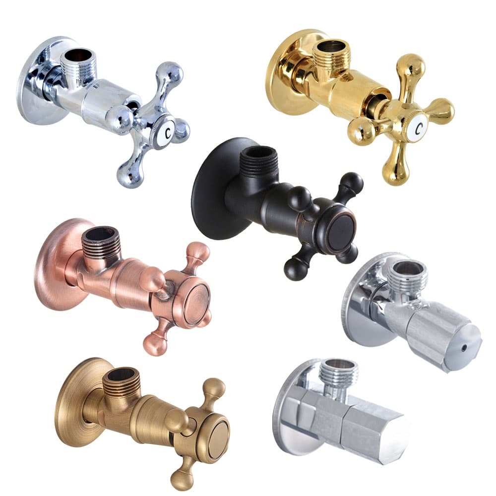 1 Peça Válvula Angular De Latão Cromo Preto Ouro De Entrada Saída De Banheiro G1/2 Parada De Água Vaso Sanitário Acessór