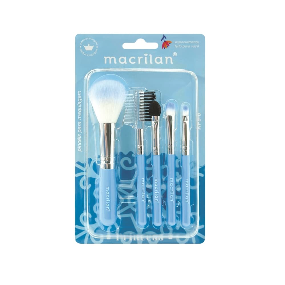 Kit Com 5 Pincéis Para Maquiagem Princesas - Macrilan - KP9-6