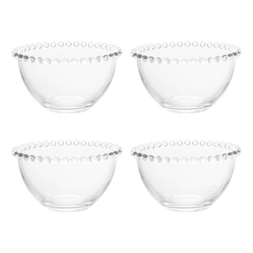 Conjunto 04 Bowls Cristal Transparente Pearl Wolff