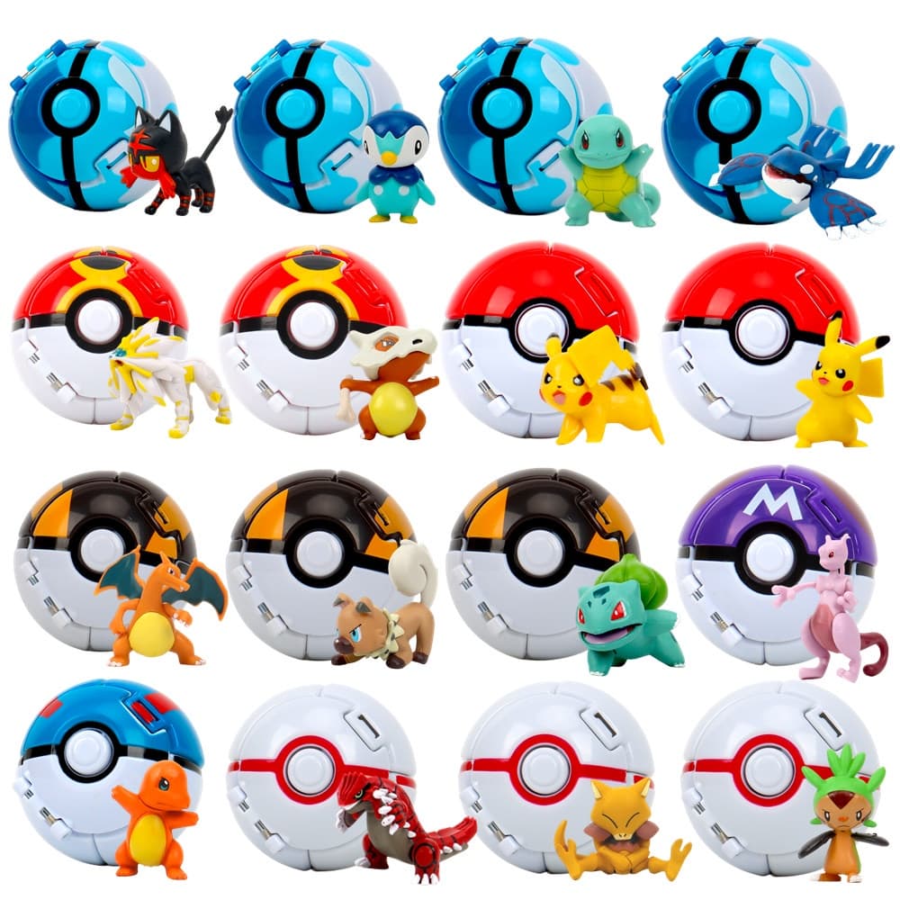 Pokemon Elf Ball Pokeball Anime Figura Desenhos Animados Pikachu Charizard Piplup Kyogre Pocket Monster Pet Ação Modelo Presentes De Brinquedo