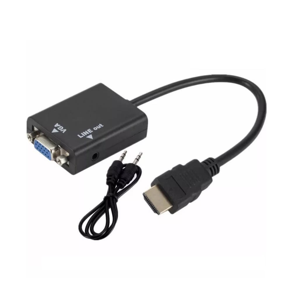 Cabo Adaptador Conversor Hdmi Para Vga c/ P2 Auxiliar Áudio