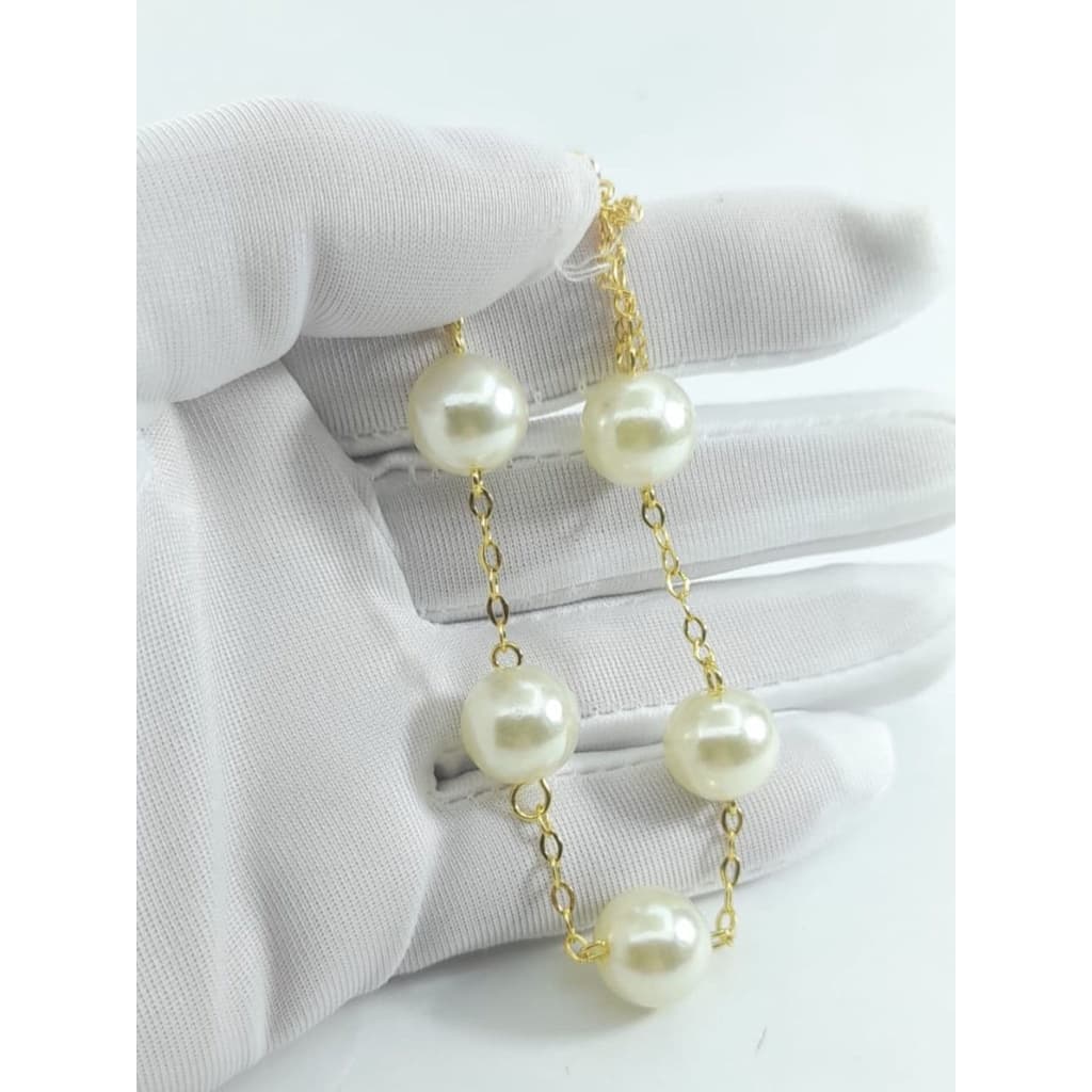 Pulseira Com Extensor Cinco Perolas Grande Envio rápido