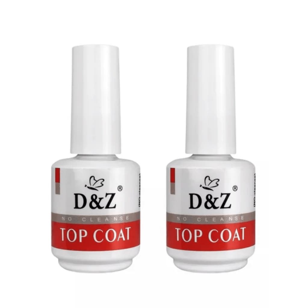 KIT 2 Top Coat Selante D&Z 15ml Extra Bilho Unha Gel Acrigel Fibra Porcelana