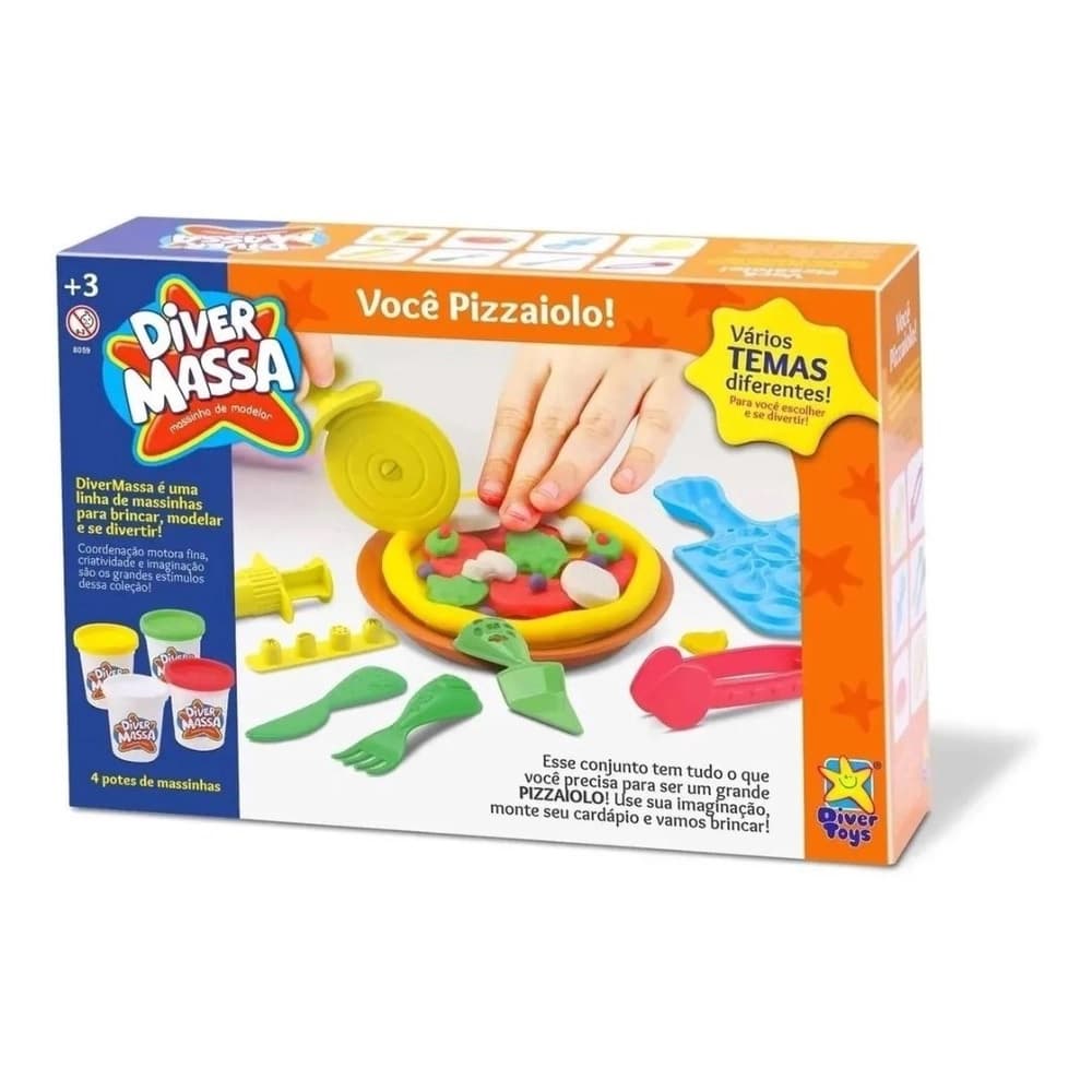 Massinha de Modelar Diver Massa Você Pizzaiolo Divertido Divertoys