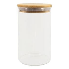 Pote Vidro de Mantimentos Com a Tampa De Bambu 1100ml