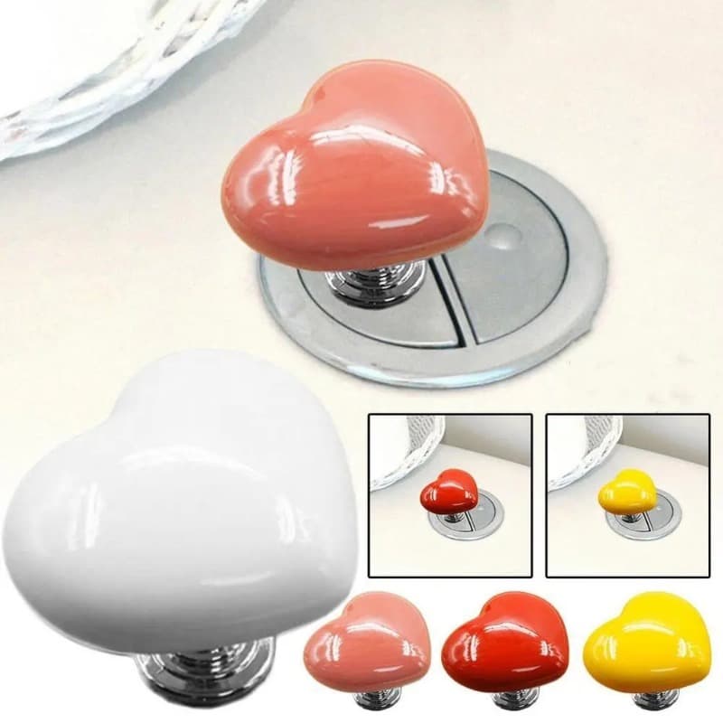 6-2 Pçs Vermelho Coração Lidar Com Botão De Imprensa Do Toalete Em Forma De Interruptor De Pressão Tanque Decoração Da S