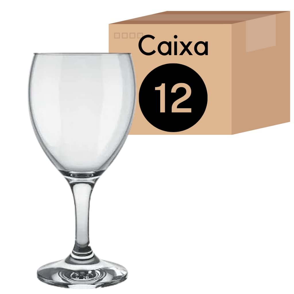 Taça de Vinho Tinto Windsor 300ML Vidro Nadir Taças 12 Unid